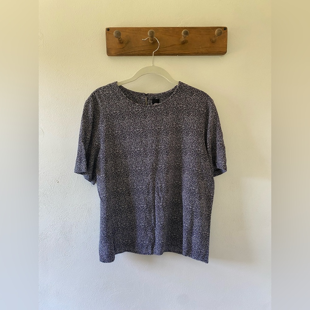 Vintage Modiano Polka Dot Top, Black & White